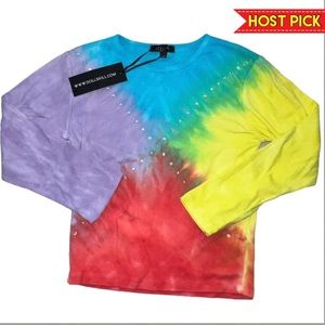 𝐃𝐎𝐋𝐋𝐒 𝐊𝐈𝐋𝐋 𝐗 𝐃𝐄𝐋𝐈𝐀𝐒 | NWT “RIGHTEOUS MOOD” LONG SLEEVE TIE DYE TOP